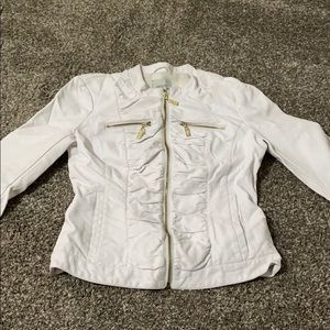 White leather jacket with gold from GUESS